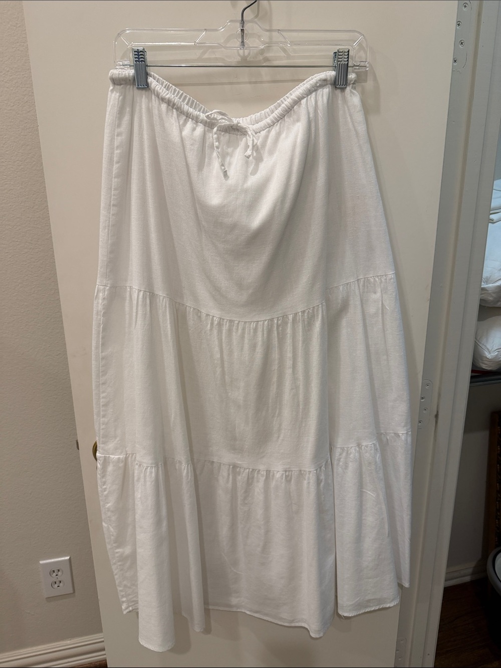 Dylan White Linen Skirt